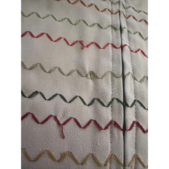 Alfred Dunner Full Zip Vest 16 Earth Tone Color Zig Zag Embroidery Knit Backside - Picture 13 of 13